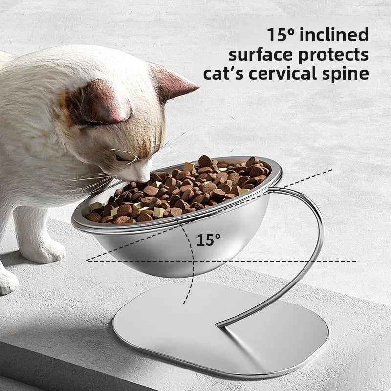 Stainless Steel Swan Shaped Pet Bowl Raised Stand Neck-friendly Design Cats Dogs Spill-proof Large Capacity Feeding Bowl Pet MegaBDM