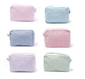 Popular Fashion Girl Cute Polyester Seersucker Cosmetic Bag Large Makeup Pouch Travel for Case with Zipper