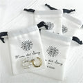 Luxury White Organic Cotton Recyclable Drawstring Jewelry Packaging Small Pouch Black Ribbon Custom Logo for Rings Watches