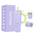 40oz Tumbler 304 Stainless Steel Insulation Wide Mouth Car Tumbler Cup with Handle and New Straw Lid Vacuum Car Mugs