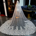 LUOXIN Factory Custom Crystal Beading Unique Lace Crystal Bridal Veils Luxury Long Wedding Veil