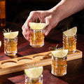 50ml Clear Glass Tiki Shot Glasses Set with Wine Tray Mini Liquor Glasses for Cocktails and Party