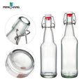 Factory Wholesale 500ml round Swing Top Glass Bottle Hot Selling Food Grade with Sealed Buckle for Energy Drinks