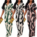 2025 Fashion Spring Summer New High Waist Short Sleeve Jumpsuits Wide Leg Pants Overalls Women's Printed Summer Loose Jumpsuit