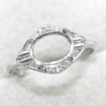 Sterling Silver 7*9mm Semi Mount Ring Frame Empty Blank Support Claw Setting S925 Base Holder Without Center Stone for DIY Inlay