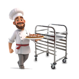 Stainless Steel Food Trolley Cooling Rack Tray Service Cart for Hotel Kitchen Restaurant Bakery Use Xinxin Brand Model XX-GT106