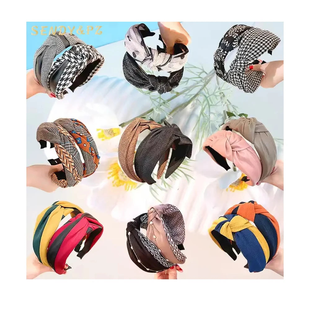 Factory Wholesales Fashion Girls Cross Knot Headband Hair Band Custom Headbands Designer Headband for Women