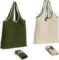 Ruthbag 100% Cotton Letter Pattern Long Handle Reusable Heavy Duty Durable Tote Set Carry up to 40lbs Foldable Shopping Bags