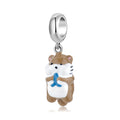 Otter Eating Fish Cute Animal Beads 925 Silver Charms DIY Beads Fits Original Charms Bracelets Making Jewelry& Accessories