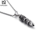 KALEN Silver Color Vintage Dragon Hover Stainless Steel Pendant Mens