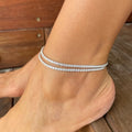 New Arrival Multi Layers Adjustable Brass Zircon Trendy 14K Gold Plated Tennis Anklet for Women Party Occasion