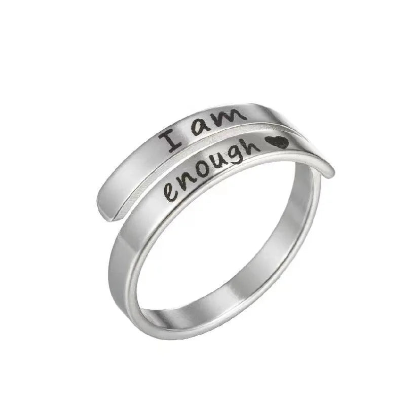 Engraving Ring Adjustable Opening Fashion Rings Double Layer Stainless Steel for Wedding Fine Jewelry for Women and Men Opp Bag