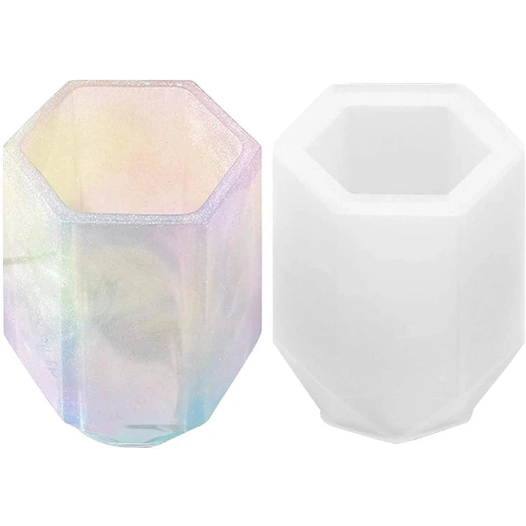 Silicone Pen Container Mold Epoxy Resin Silicone DIY Plant Pot Mold Makeup Brush Container Mold
