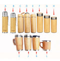 2026 Modern Eco-friendly Natural Bamboo Vacuum Thermos with Tea Infuser Custom Logo Reusable Water Bottle