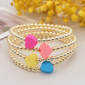 Go2BoHo Gold Plated Ball Beaded Bracelet Handmade Fashion Jewelry Heart Bracelets for Women Jewellery Gift