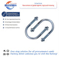 Grade 4.8 8.8 12.9 Carbon Steel U-bolt with Hex Nuts Washer Cold Pressing Zinc Plating DIN Standard U Bolts DIN3570