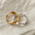 VIANRLA 925 Sterling Silver 18k Gold Plated Thin Stacking Adjustable Ring