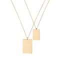 Gold Plated Multi Layers Engraved Customised Rectangle Pendant Necklaces 12*18mm Rectangle Choker Necklace Stainless Steel 3sets