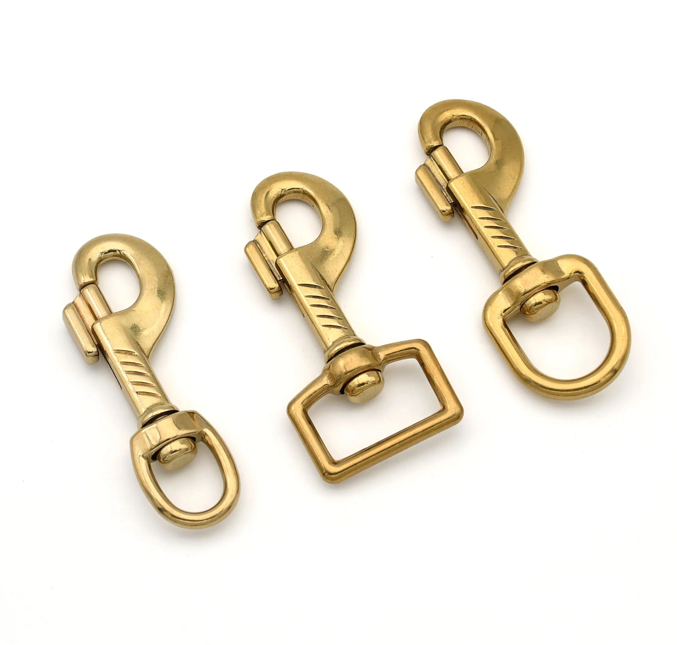Brass Swivel Eye Trigger Bolt Snap Hook for Webbing Leather Craft Bag Strap Belt Hook Clasp Pet Dog Leashes Clip Heavy Duty