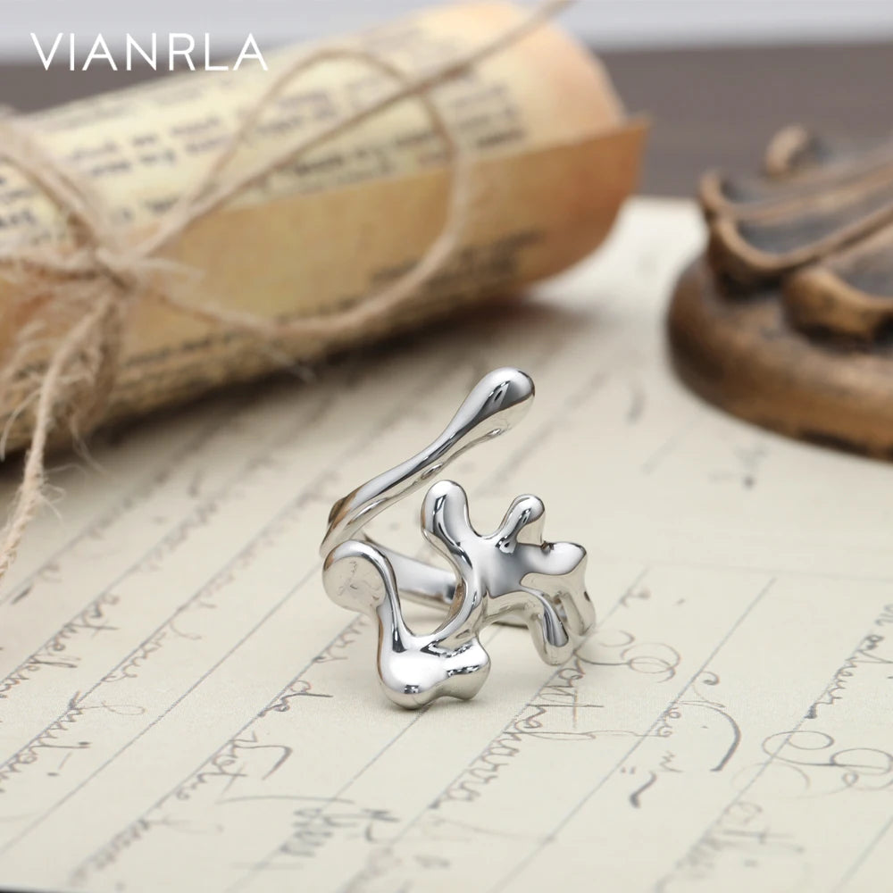 VIANRLA 925 Sterling Silver Wrap Adjustable Statement Rings for Women