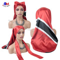 Wholesale Hot Selling Designer Flag Women Long Bonnet Sleeping Cap Hair Bonnet Satin Silk Bonnet With Custom Logo