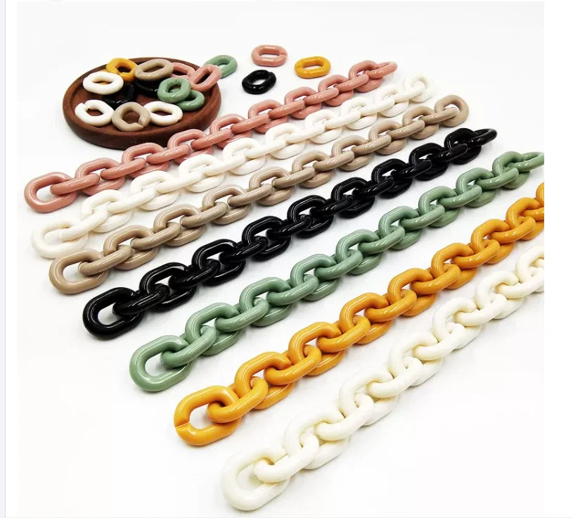 For RM081 18x24mm Resin Acrylic Bag Parts Handbag Replacement Shoulder Strap Ring Colorful Chain Buckles