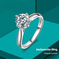 Gra Certificate  Classic 1CT Round Shape Gemstone Moissanite Rings for Women Engagement Solid 925 Sterling Silver Rings