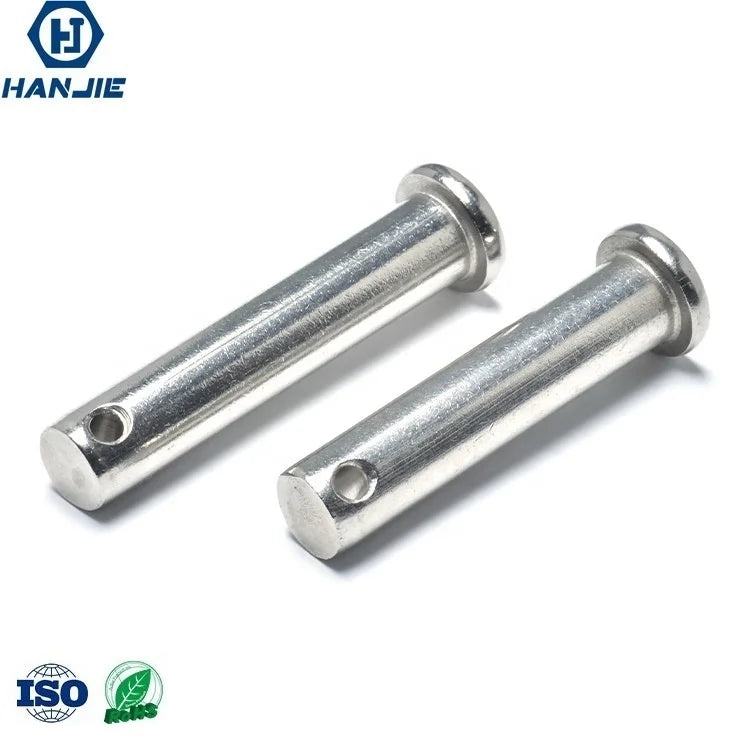 M8*30 18-8 Stainless Steel Clevis Pin with Hole Large Flat Head Lock Clevis Pins Fasteners