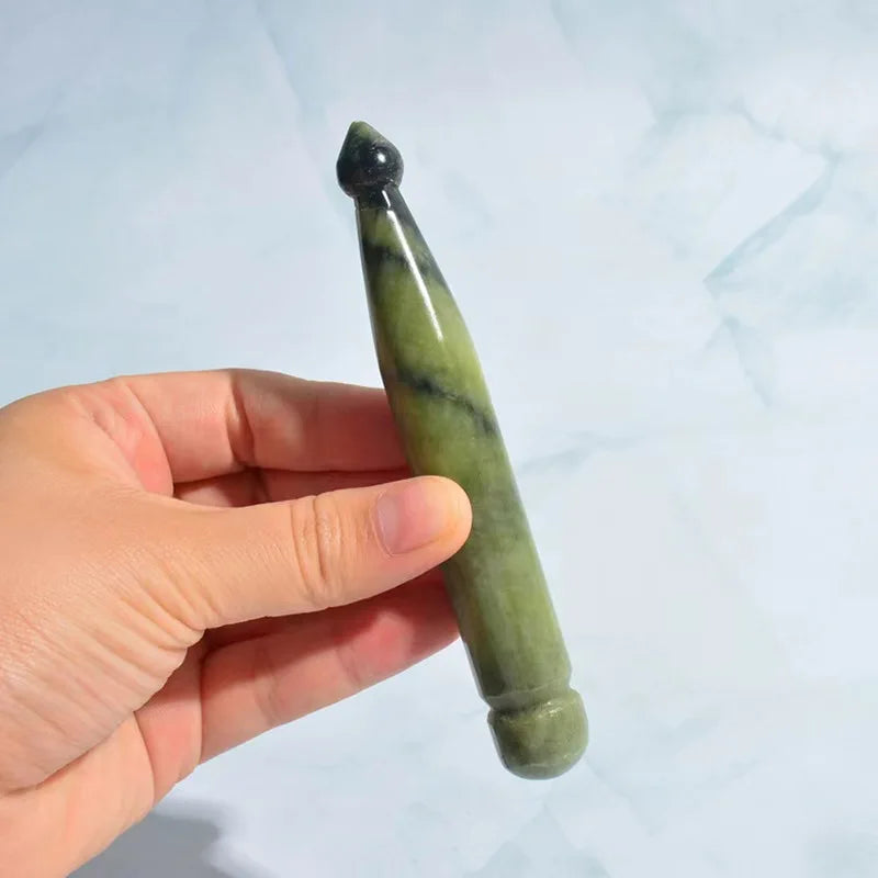 Acupressure Jade Guasha Points Rose Quartz Scraping Stick Pen Gua Sha Therapy Wand Needle Massage Tool