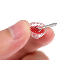 Kawaii White Plate Clear Bowl Pink Caviar Food Beads One Set Kawaii Decor Dollhouse Desk Decor