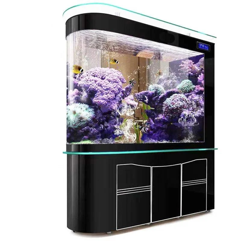 Custom Big Clear Glass Plastic Eco-Friendly Bullet Fish Tank 5L Capacity Bottom Filter for Home Aquarium Decorative Accessories