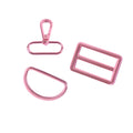 Factory Price Pink Metal Adjustable Slider Buckle D Ring Buckle Handbag Swivel Snap Hook Set for Sale