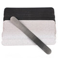 Straight Replacement Nail File 240 Grit 10pcs Grey/Black Removable Sandpaper With Stainless Steel Handle Metal Sanding Files