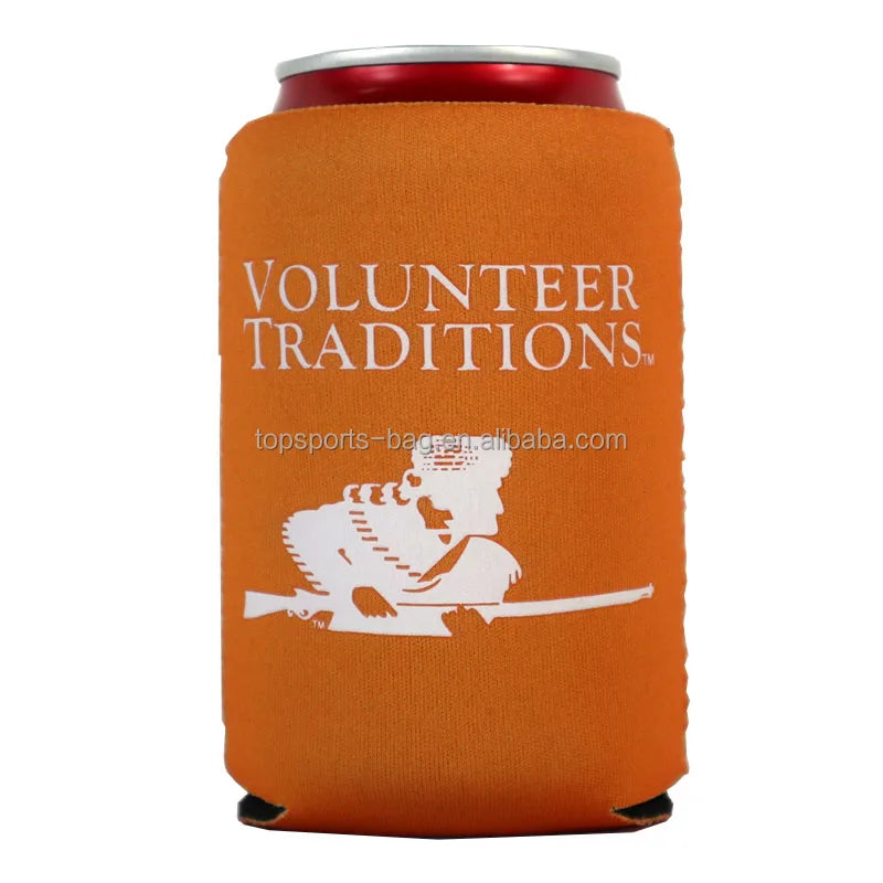 Orange 3mm Neoprene Can Coolie Custom Neoprene Can Sleeve Waterproof Drink Can Holder
