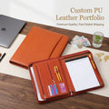 Wholesale Pofeis Customized Pu Leather Travel Multi-pocket A4 File Folder Case Document Bag with a Zipper