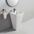 OEM ODM Apartment Ceramic Pedestal Wash Hand Basin Floor Mounted Lavabos De Pie One Piece Washroom Sinks