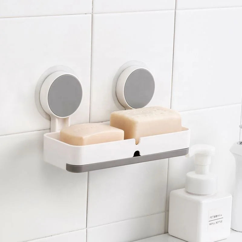 Portable Soap Dishes Assorted Style Non-marking Draining Board Wall-Mounted Suction Cup Soap Bathroom Supplies