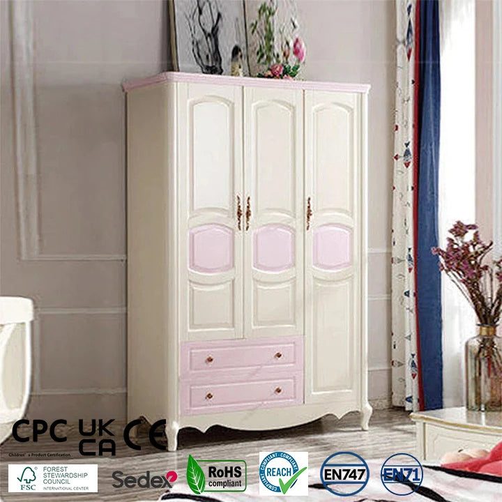 Small Family Bedroom Furniture Children's Solid Wooden Simple Modern Economy Cabinet Wardrobe
