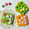 Silicone Bake Bakeware Tool Cartoon Pattern Lollipops Cake Molds Square Candy Chocolate Molds Cake Decorating Form