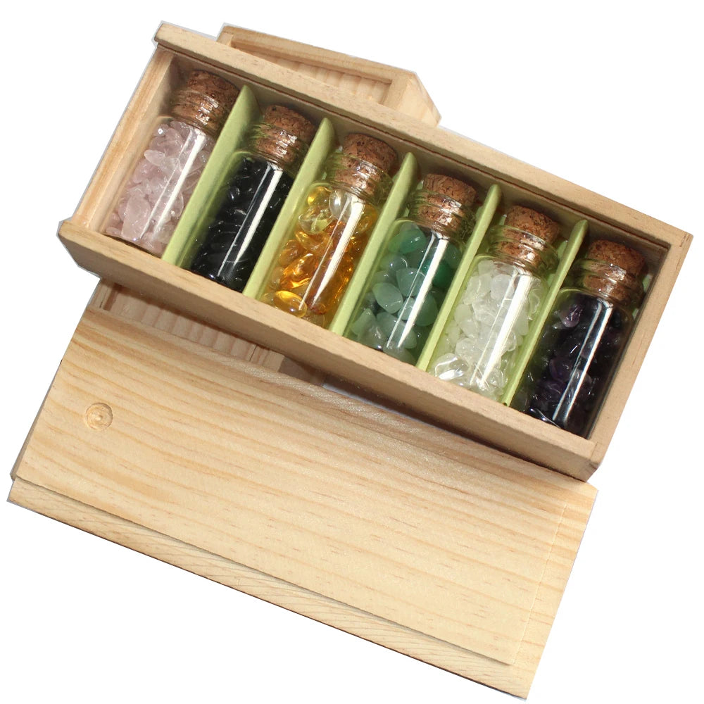 Crystal Crafts Wishing Tiny Glass Bottle Set Crystal Chips Bottle