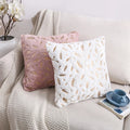 Amity Wholesale Exquisite High Quality Throw Pillow Covers With Gold Feathers Gilding Leaves Cushion Covers for Decor