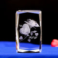 Small Bridge New Design Premium Customized Crystal Rose 3d Laser Engraving Crystal Cubes for Valentine Day