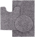 Microfiber PVC Quick Dry Bath Mats Super Soft Bathroom Toilet Rugs Bath Mats Sets Machine Made of Polyester for Bathroom Floor