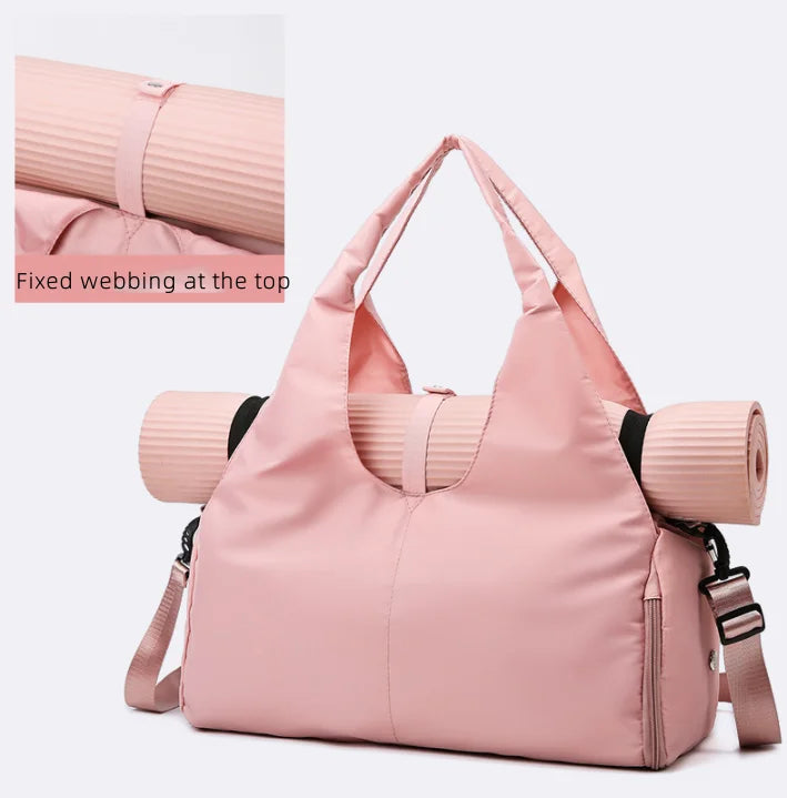 Custom Large Capacity Women's Yoga Duffel Bag Waterproof Oxford Sports Handbag Zipper Fashionable Multi-Purpose Outdoor Storage