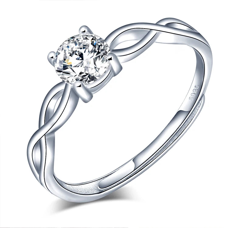 Fashion Zircon Diamond Engagement Ring 925 Silver Rings Jewelry for Women