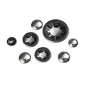 12 X 13mm Stainless Steel SMALL PLANT STAR LOCK DOME END AXLE CAPS