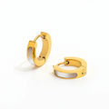 New Trendy Earring 18K Gold Plated Shell Huggie Earrings Stainless Steel Earrings Wholesale