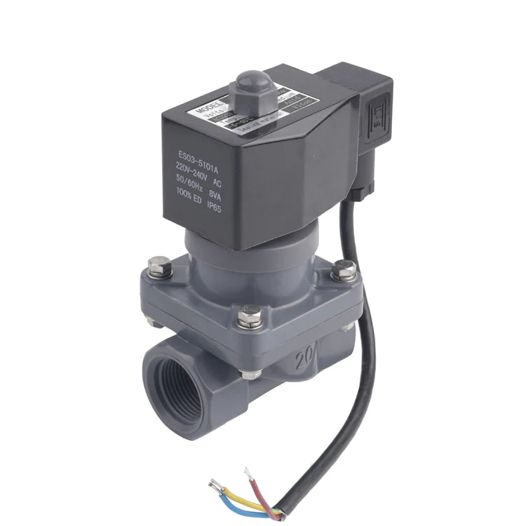 PVC PTFE Anti-Corrosive Normally Closed 24Vdc ZCF Solenoid Water Valve With Low Temp Coil