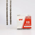 8 Speed Mountain Bike Chain 1/2" X 3/32" Durable Replacement 116 Links Bicycle Chain MTB Bicycle Parts