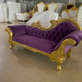 Factory up to Date Product 2 Seats Luxury Style Solid Wood Velvet Dragon Design Queen Wedding Decorations Purple Sofa Chair